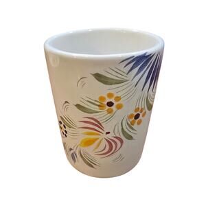 Henriot Quimper Signed French Pencil Cup Touch Pattern Floral